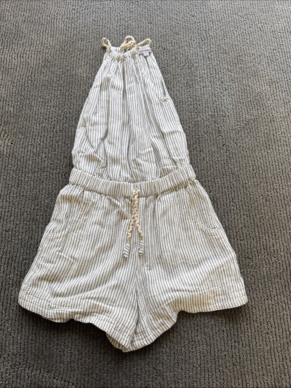 Sunchild Cream & Black Striped Kids One-Piece Romper